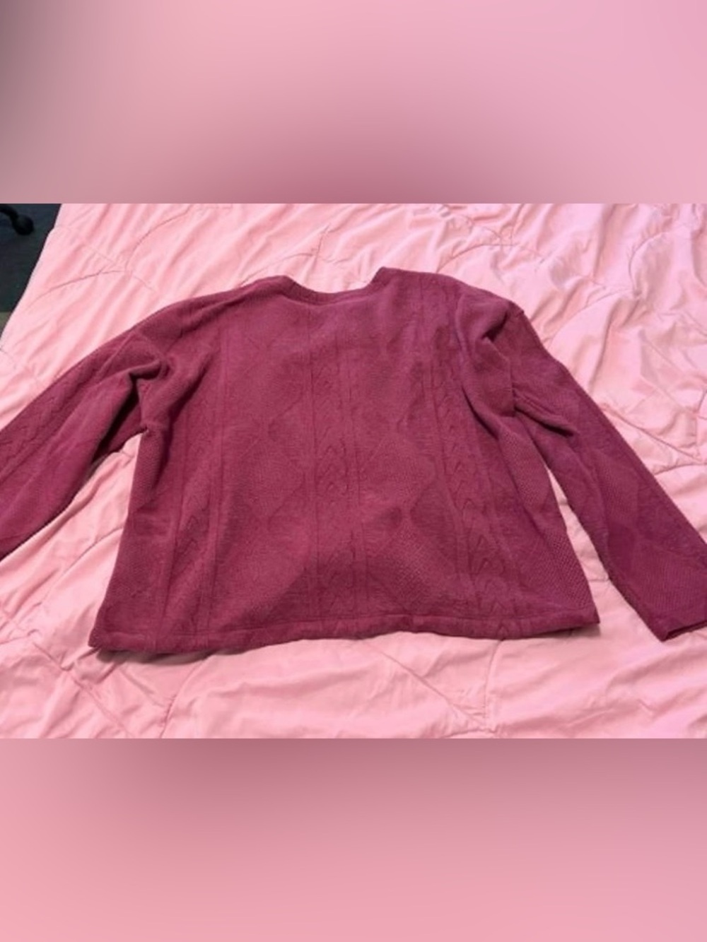 Suzy Shier Cozy Cable Knit Women’s Sweater Mauve Pink Size XL